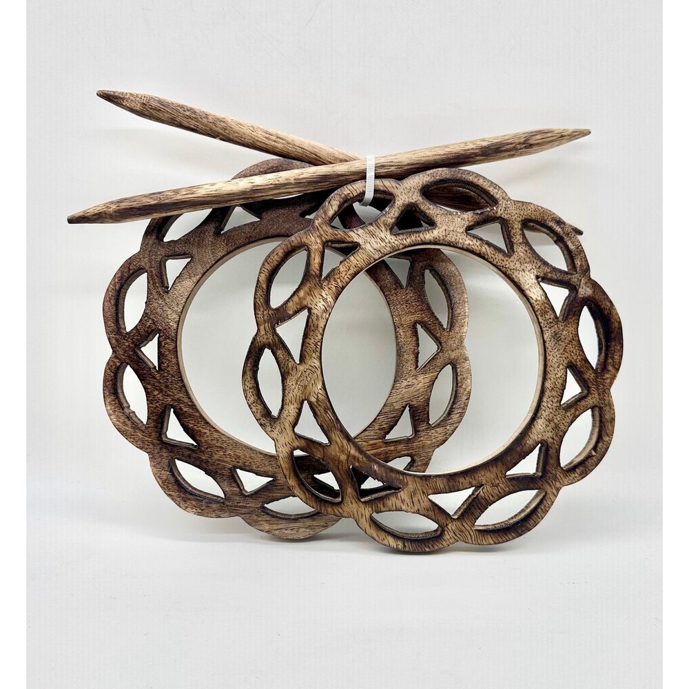New Carved Wooden Curtain Brooch Tieback, with a matching stick pin
